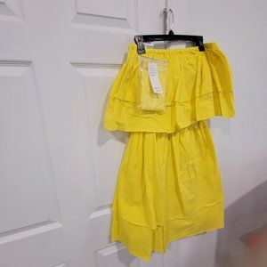 Yellow Ruffled Off the shoulder or 1-shoulder dress or tunic, one size fits all
